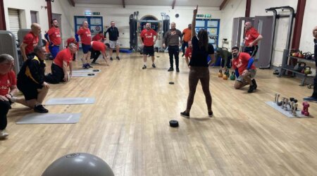 Our Football Fans in Training Take Over the Haydon Centre Gym!