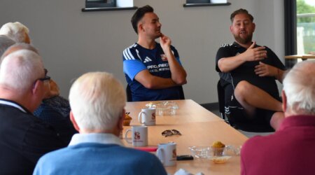 Life of a Kitman Visits Staying Connected Group at Foundation Park